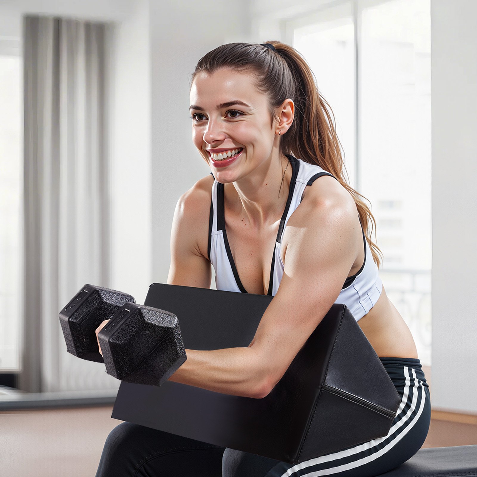 VEVOR Preacher Curl Pad, draagbare biceps-trainingsondersteuning, gewichtheftrainingsuitrusting gemaakt van hoogwaardig EVA-schuim, halter- en halter-biceps-curl-ondersteuningsisolator