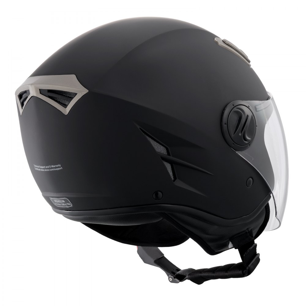 VEVOR Motorhelm Crosshelmen 3/4 Gezicht Maat L, ABS Helmen met Bluetooth-sleuf en verwisselbare lens, DOT-goedgekeurde comfortabele crosshelm, voor jongeren en volwassenen Zwart