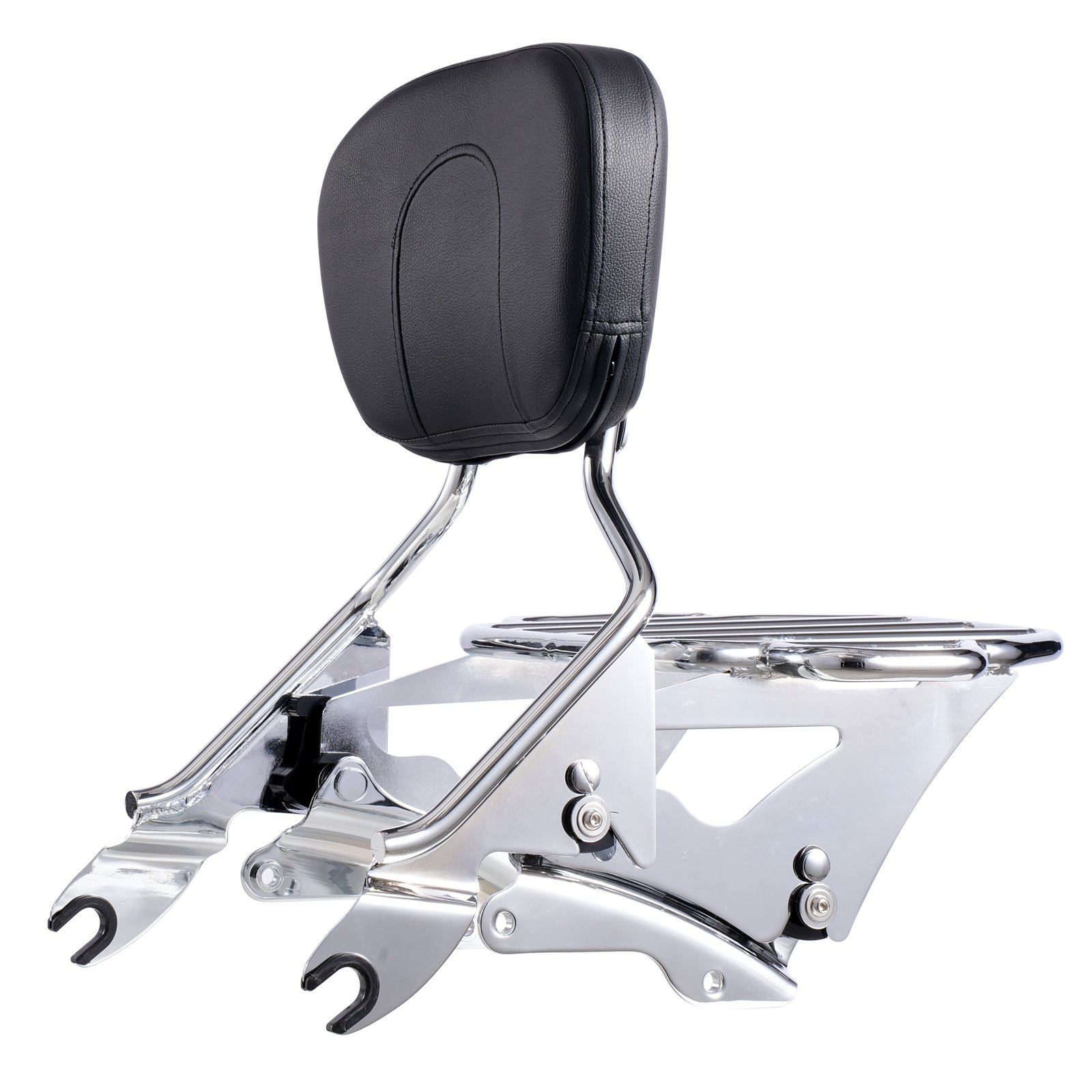 VEVOR Motorfiets Rugleuning Sissy Bar met Bagagerek Compatibel met Harley-Davidson Touring Modellen Street Glide Road Glide Road King, 40 cm (H) Afneembare Passagiersrugleuning voor Motorfietsen