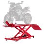 VEVOR Motorfietslift, Hydraulische motorfietslift (max. 787 mm hefhoogte), verrijdbaar liftplatform, fietsreparatiestandaard (draagvermogen 453,59 kg) met veiligheidsslot voor terreinwagens en crossmotoren