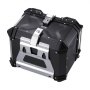 VEVOR Topkoffer voor motorfiets, 55 liter, achterkoffer van aluminiumlegering met lederen voering, afneembare topkoffer met slot en rugleuning, helmhoes (470 x 430 x 367 mm) zwart