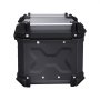 VEVOR Topkoffer voor motorfiets, 55 liter, achterkoffer van aluminiumlegering met lederen voering, afneembare topkoffer met slot en rugleuning, helmhoes (470 x 430 x 367 mm) zwart