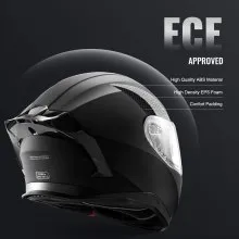 VEVOR Volgelaats Motorfietshelm Motorcross Helm, Maat M 57-58cm, Helm Gemaakt Van ABS, Ece Goedgekeurd, Comfortabele Motorcross Helm, Geschikt Voor Tieners En Volwassenen, Zwart