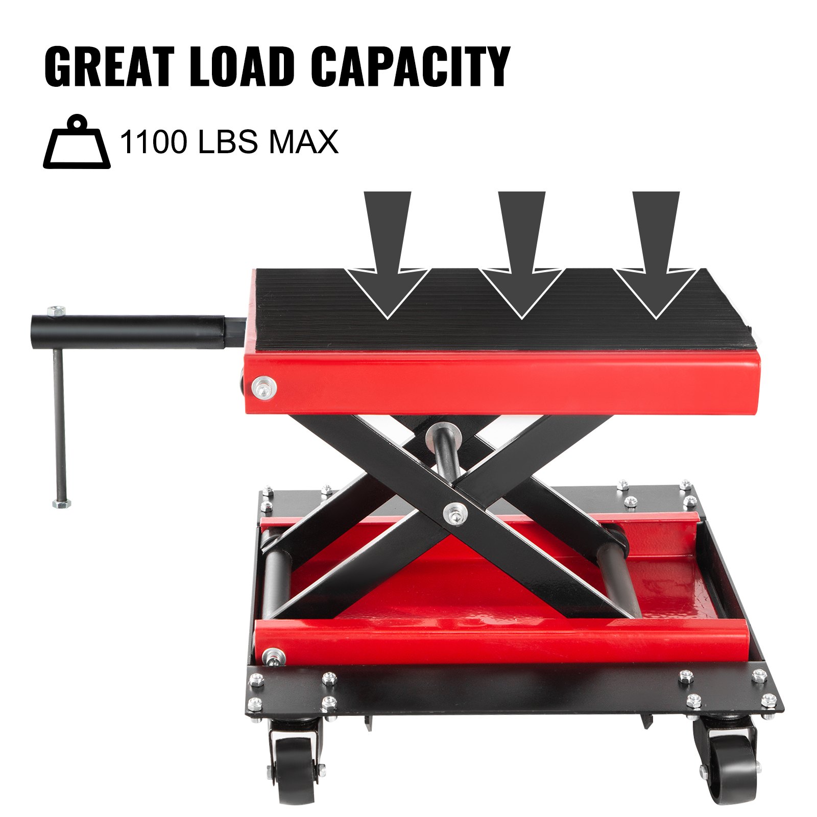 Vevor Motorfiets Krik, Motorcycle Scissor Jack, 1100 Pond 190 - 330 Mm Rood