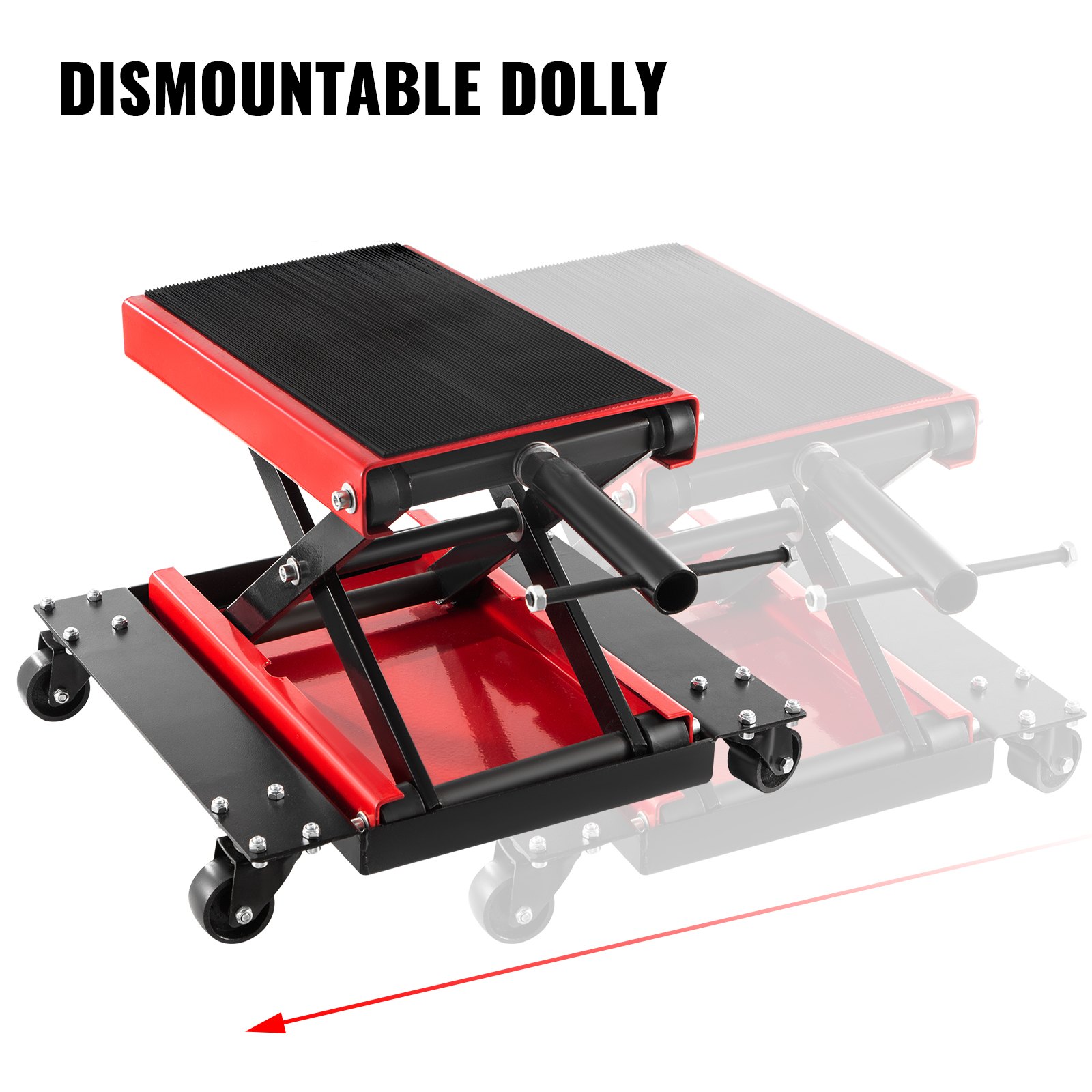 Vevor Motorfiets Krik, Motorcycle Scissor Jack, 1100 Pond 190 - 330 Mm Rood