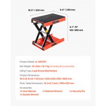 VEVOR Motorfietslift Schaarlift Hefstandaard 105-380mm Verstelbaar