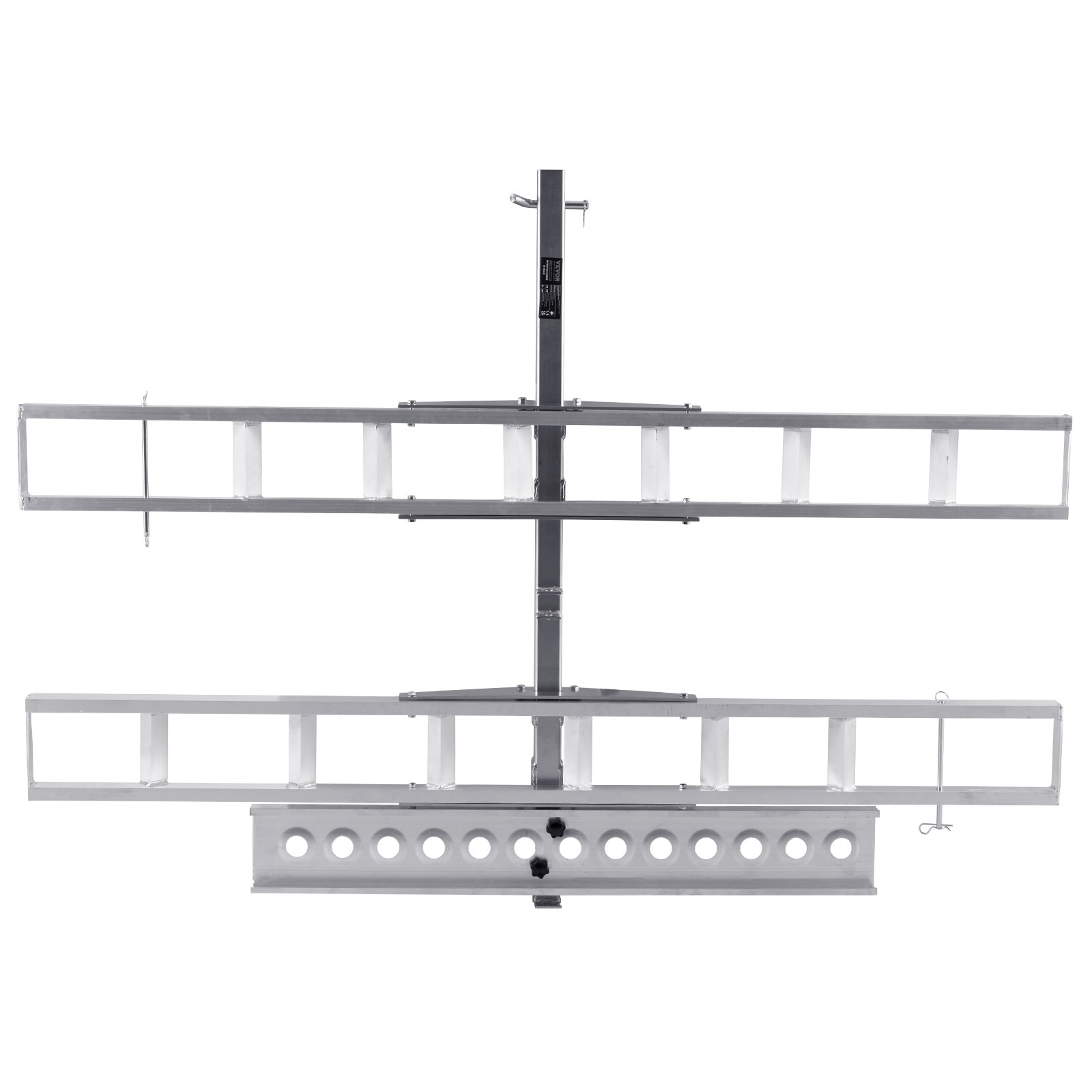 VEVOR Motorfietsdrager, 2 fietsen, 272 kg aluminium motorfietsdrager, trekhaak, laadklep, scooter-crossmotor-aanhangwagen, ratelriemen en stabilisator, voor auto en vrachtwagen