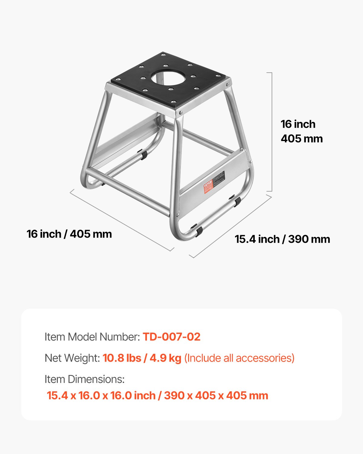 VEVOR Dirt Bike Stand Pit Stand, Universele antislip off-road onderhoudslift, Motorstandaard voor motor- en powersportonderhoud, 498 kg laadvermogen Stand Lift Lifting Stand