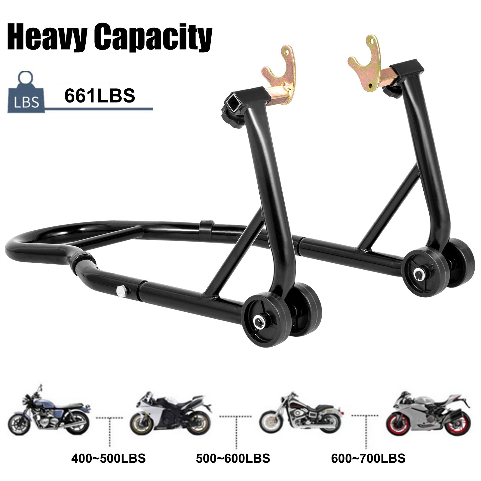 Vevor Paddockstand Achterwiel Motorcycle Rear Paddock Stands Zwart 4 Stuk Wielen