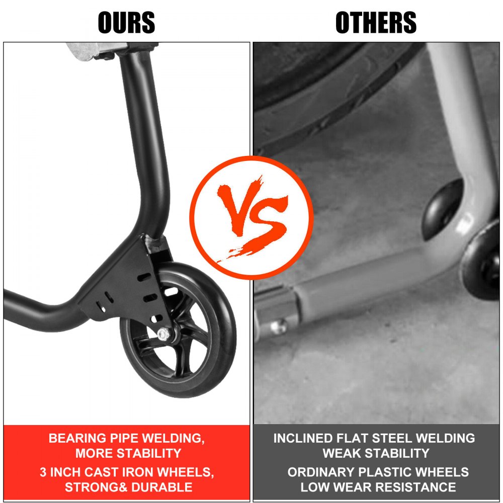 Vevor Paddockstand Achterwiel Motorcycle Rear Paddock Stands Zwart 222-349 Mm