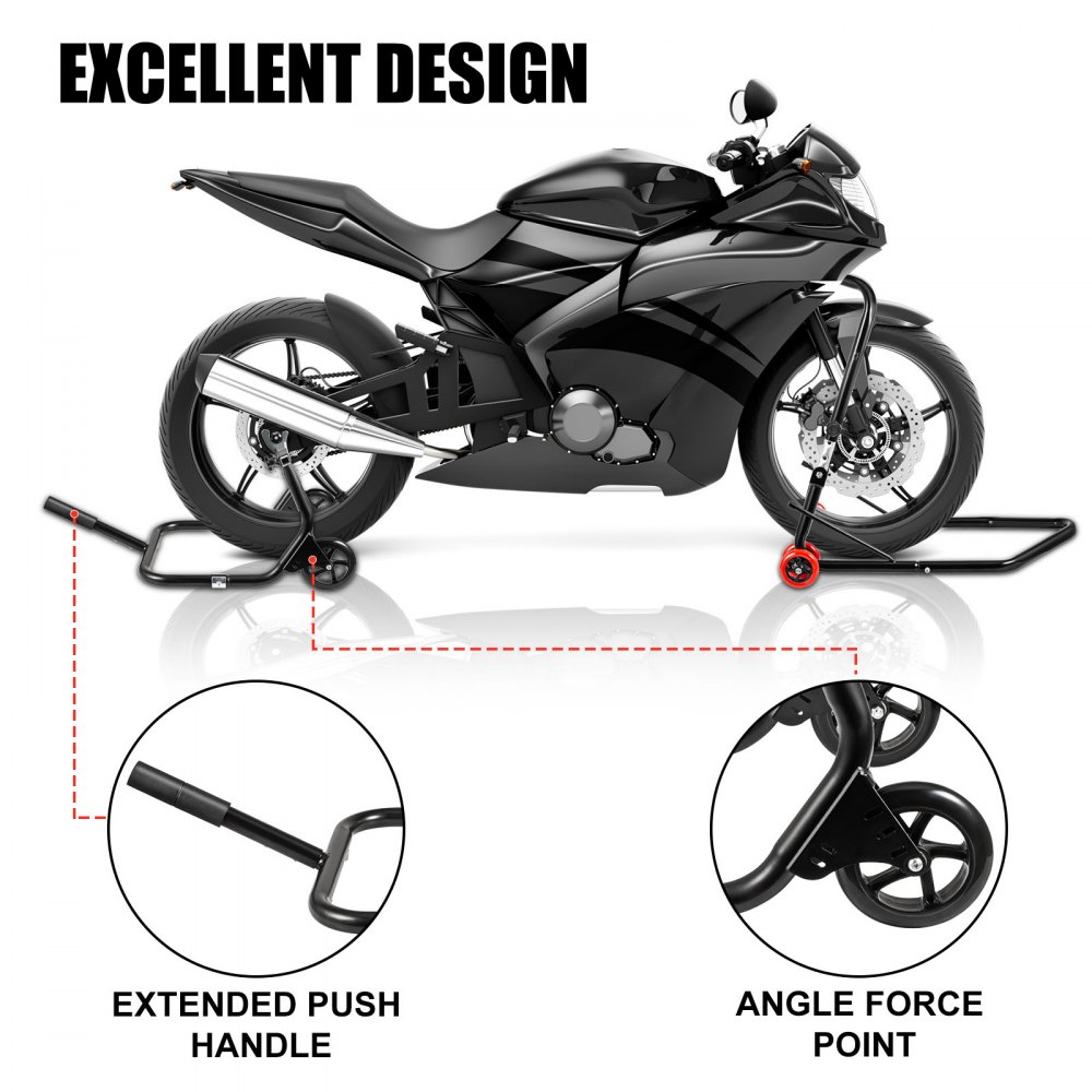 Vevor Paddockstand Achterwiel Motorcycle Rear Paddock Stands Zwart 222-349 Mm