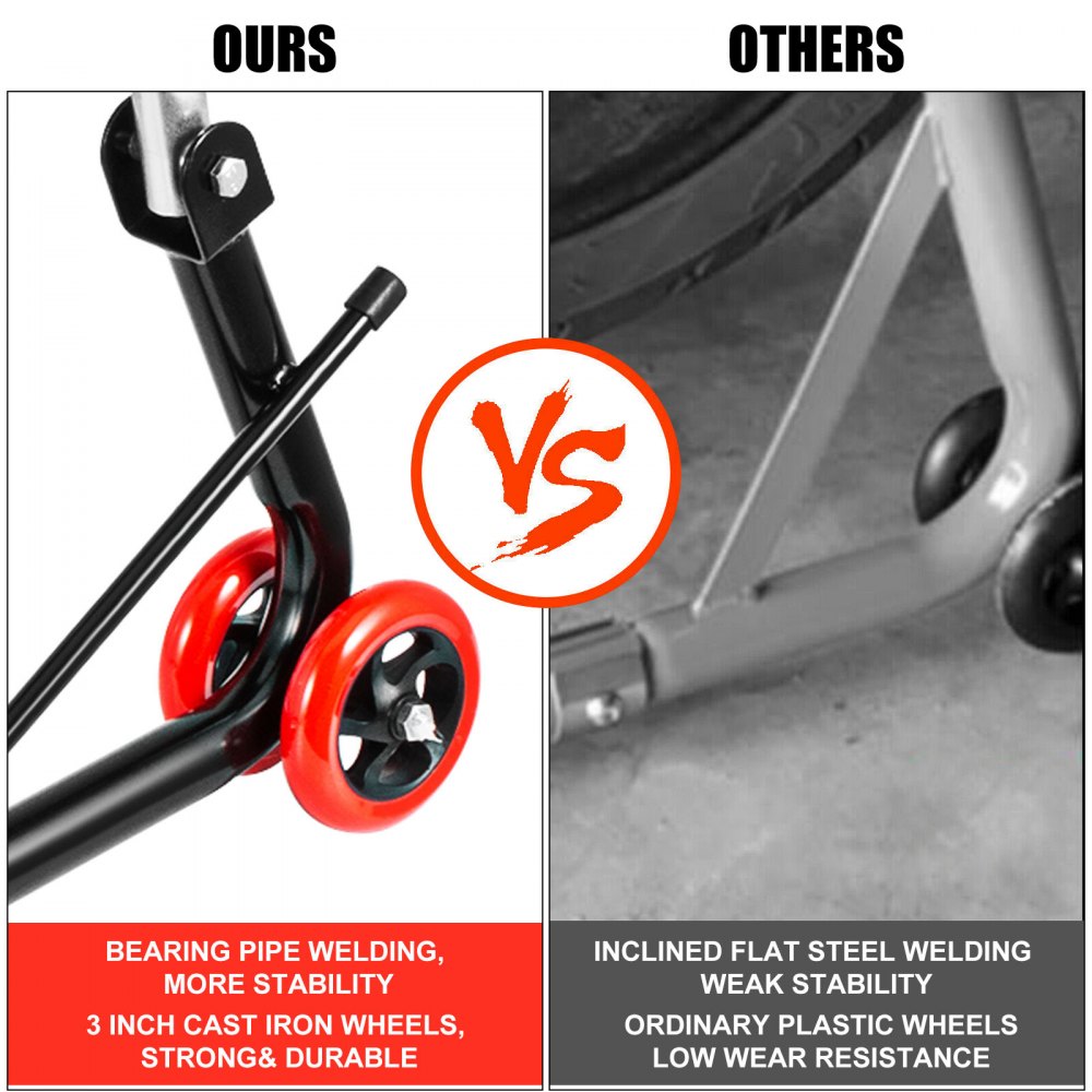 Vevor Paddockstand Voorwiel Motorcycle Front Paddock Stands Zwart Met 76 Mm Wiel