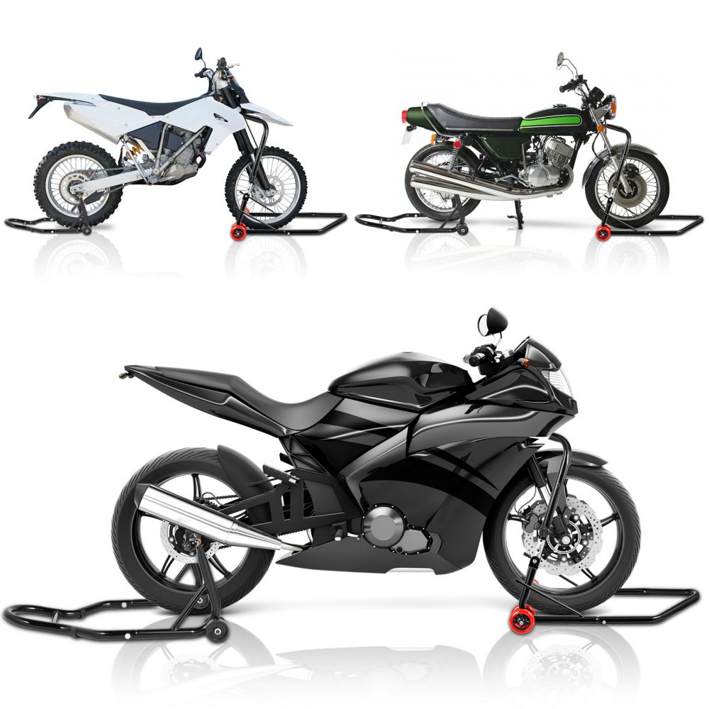 Vevor Paddockstand Voorwiel Motorcycle Front Paddock Stands Zwart Met 76 Mm Wiel