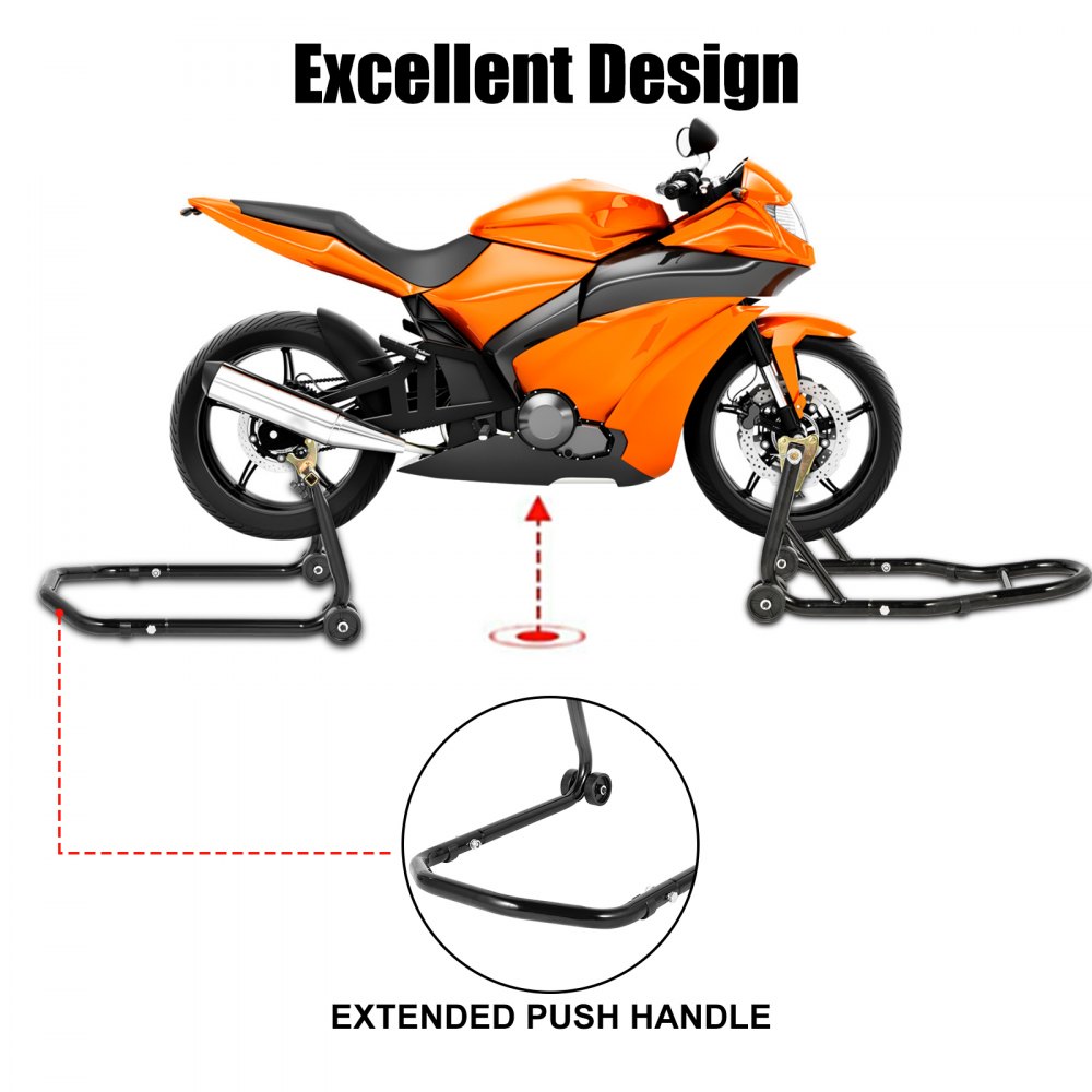 Vevor Paddockstand Achterwiel Motorcycle Rear Paddock Stands Zwart 4,30kg 4xwiel