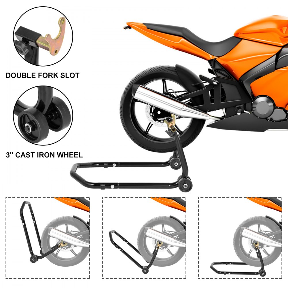 Vevor Paddockstand Achterwiel Motorcycle Rear Paddock Stands Zwart 4,30kg 4xwiel