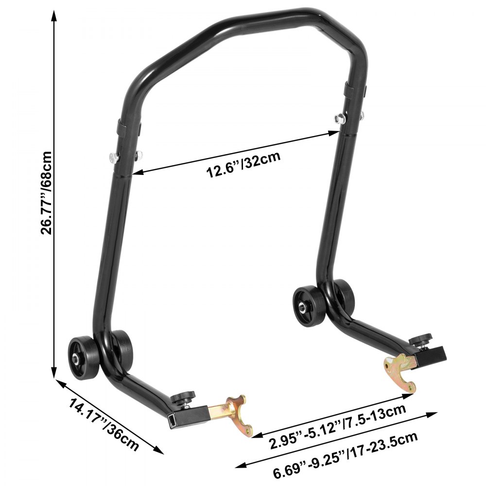 Vevor Paddockstand Achterwiel Motorcycle Rear Paddock Stands Zwart 4,30kg 4xwiel