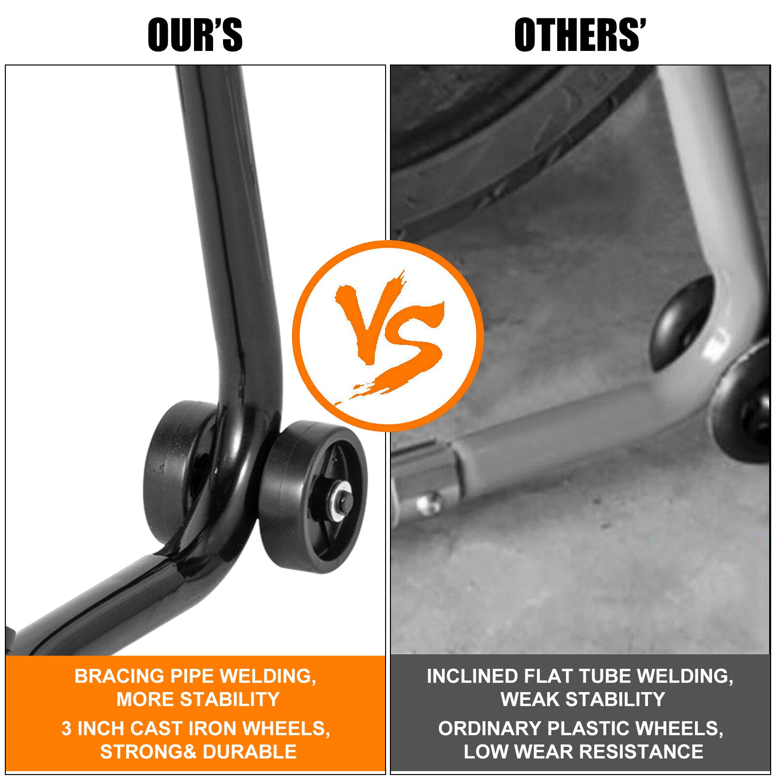 Vevor Paddockstand Achterwiel Motorcycle Rear Paddock Stands Zwart 4,30kg 4xwiel