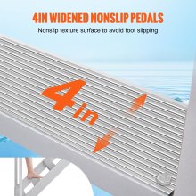 VEVOR 4-traps zwemtrap met twee leuningen bootladder 800x1850x1750mm aluminium zwembadladder trapladder 250kg draagvermogen 55x10cm pedalen ideaal voor havens bootzwembaden