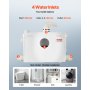 VEVOR 1200W afvalwaterpomp, 180 l/min. debiet, 10 m opvoerhoogte, rioolpomp met 4 waterinlaten, rioolopvoerstation voor toilet, kelder, douche, wastafel, wasruimte, badkuip