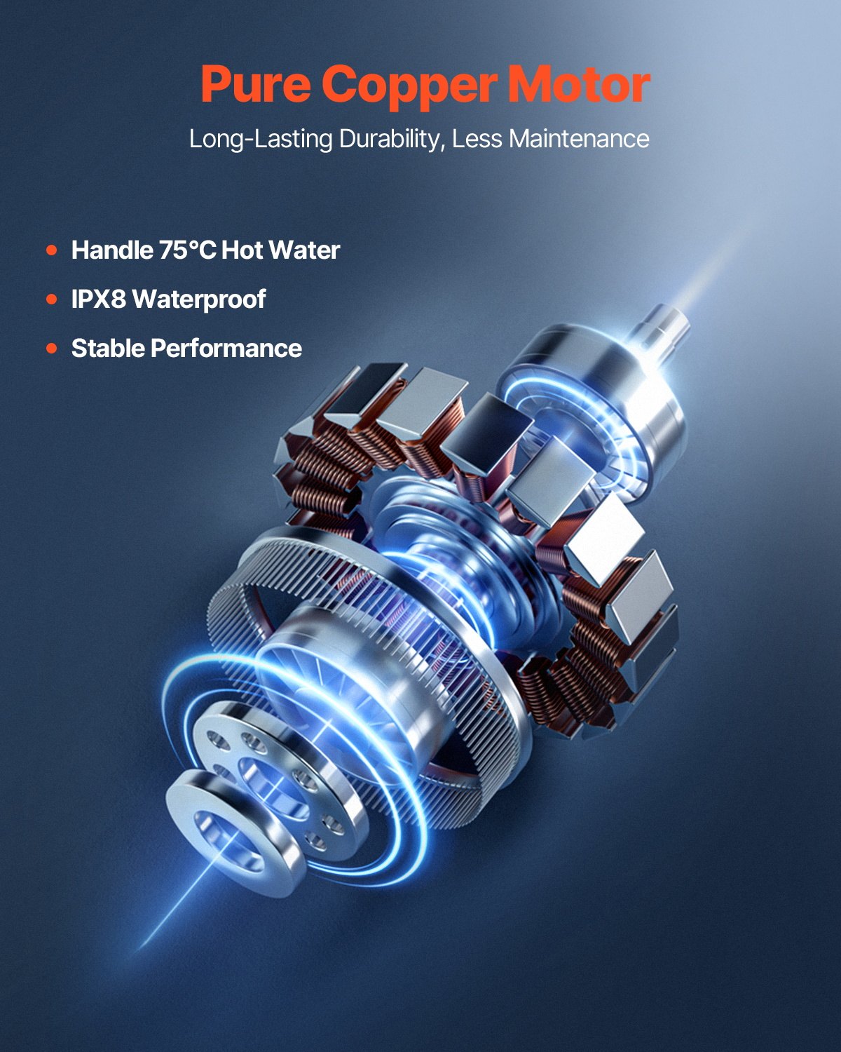 VEVOR Macerator Pump, 1200W, 48 GPM Flow, 33 ft/10 m Head, Macerator Sewerage Toilet Pump with 4 Water Inlets, Waste Water Disposal Upflush Machine for Toilet, Basement, Shower, Sink, Laundry, Bathtub