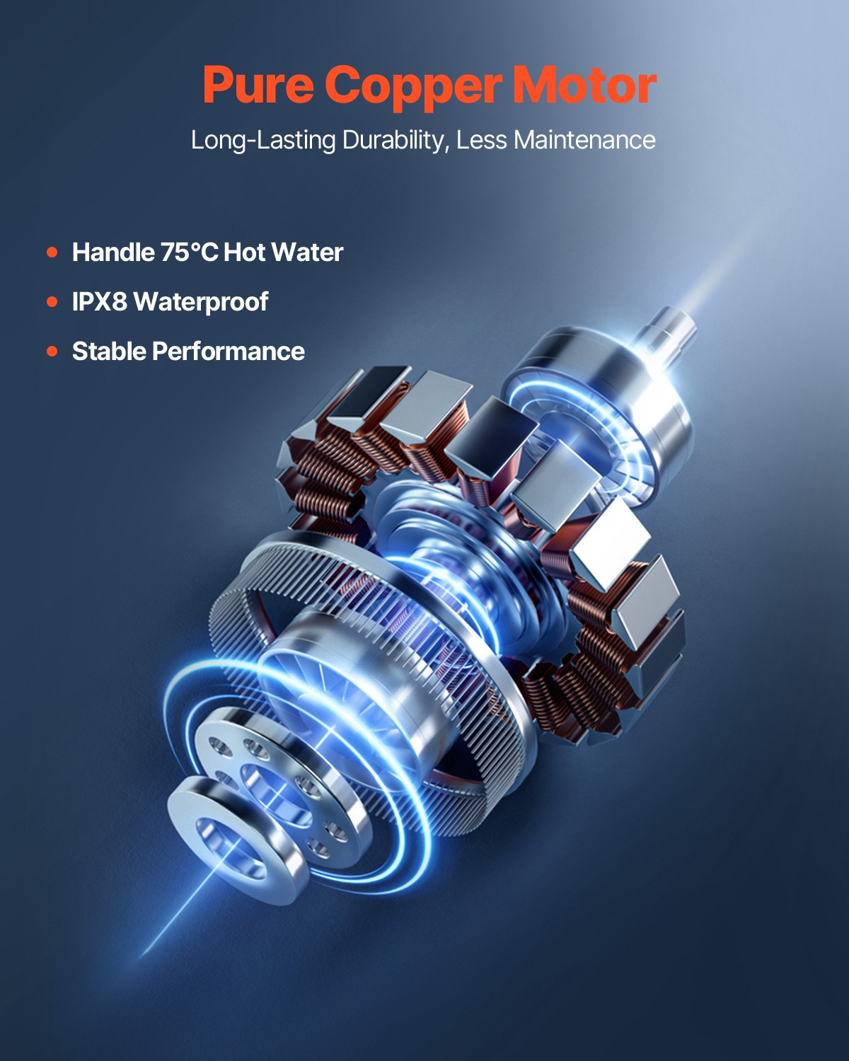 VEVOR Macerator Pump, 500W, 29 GPM Flow, 26 ft/8 m Head, Macerator Sewerage Toilet Pump with 4 Water Inlets, Waste Water Disposal Upflush Machine for Toilet, Basement, Shower, Sink, Laundry, Bathtub