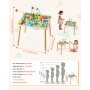 VEVOR Houten Activiteitentafel, Montessori Speelgoed, 13-in-1 Leertafel, Speeltafel en Activiteitentafel voor Kinderen vanaf 6 maanden, Ideaal Cadeau voor Verjaardagen, Kerstmis of Kinderdag, 6-36 maanden