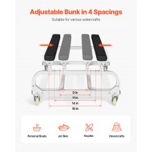 VEVOR Boot Trolley 590 kg Jet Ski Dolly Kajak Transportkar Kano Trolley Lanceerkar