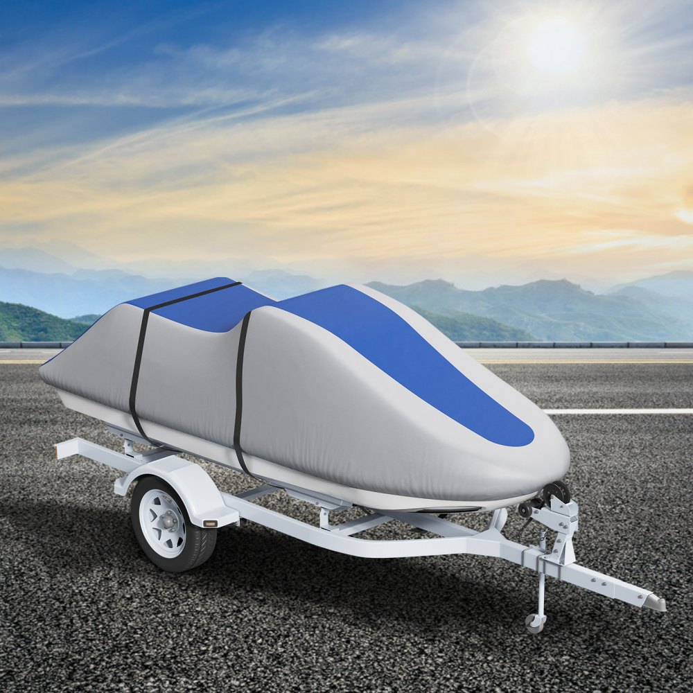 VEVOR Jet Ski Cover, 3200-3420 mm trailerbare waterdichte PWC-hoes, robuuste 600D PU Oxford-stof van maritieme kwaliteit, UV-bestendige Seadoo-hoes met gespen, persoonlijk waterbestendig