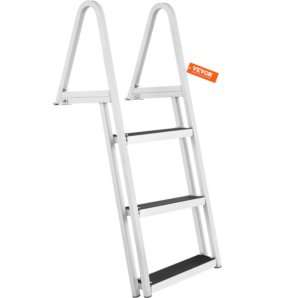 VEVOR steigerladder met vier antislip treden en stevig metalen frame voor aanlegsteigers op zee.