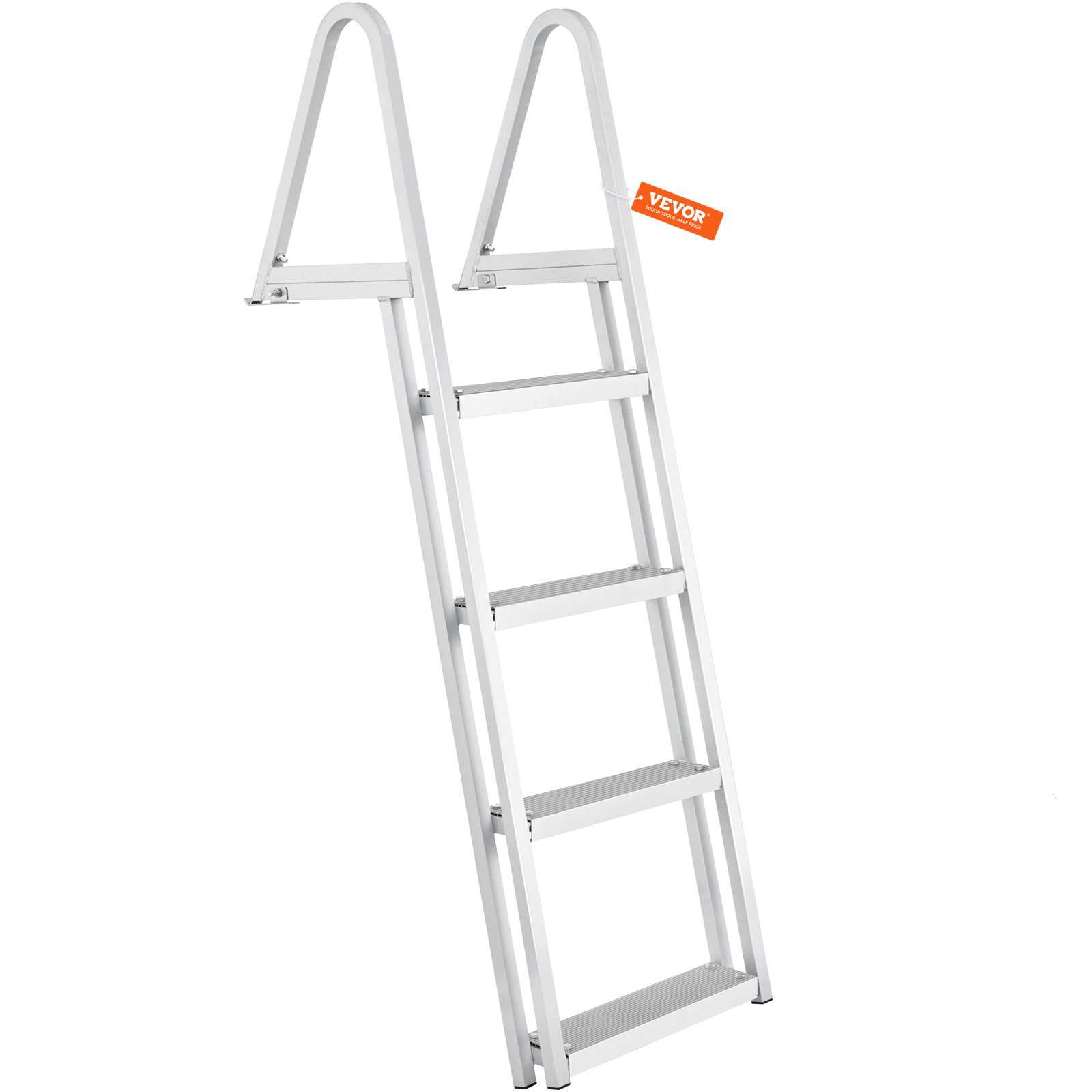 VEVOR Dock Ladder, 4 afneembare treden, draagvermogen 159 kg, aluminiumlegering bootladder met 10 cm brede trede en antislip, voor het betreden van schepen/meren/zwembaden/oceanen