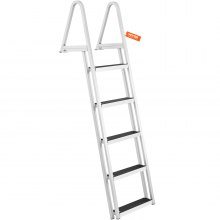 VEVOR zwemtrap bootladder afneembaar 5 treden 159kg draagvermogen 610x455x1825mm