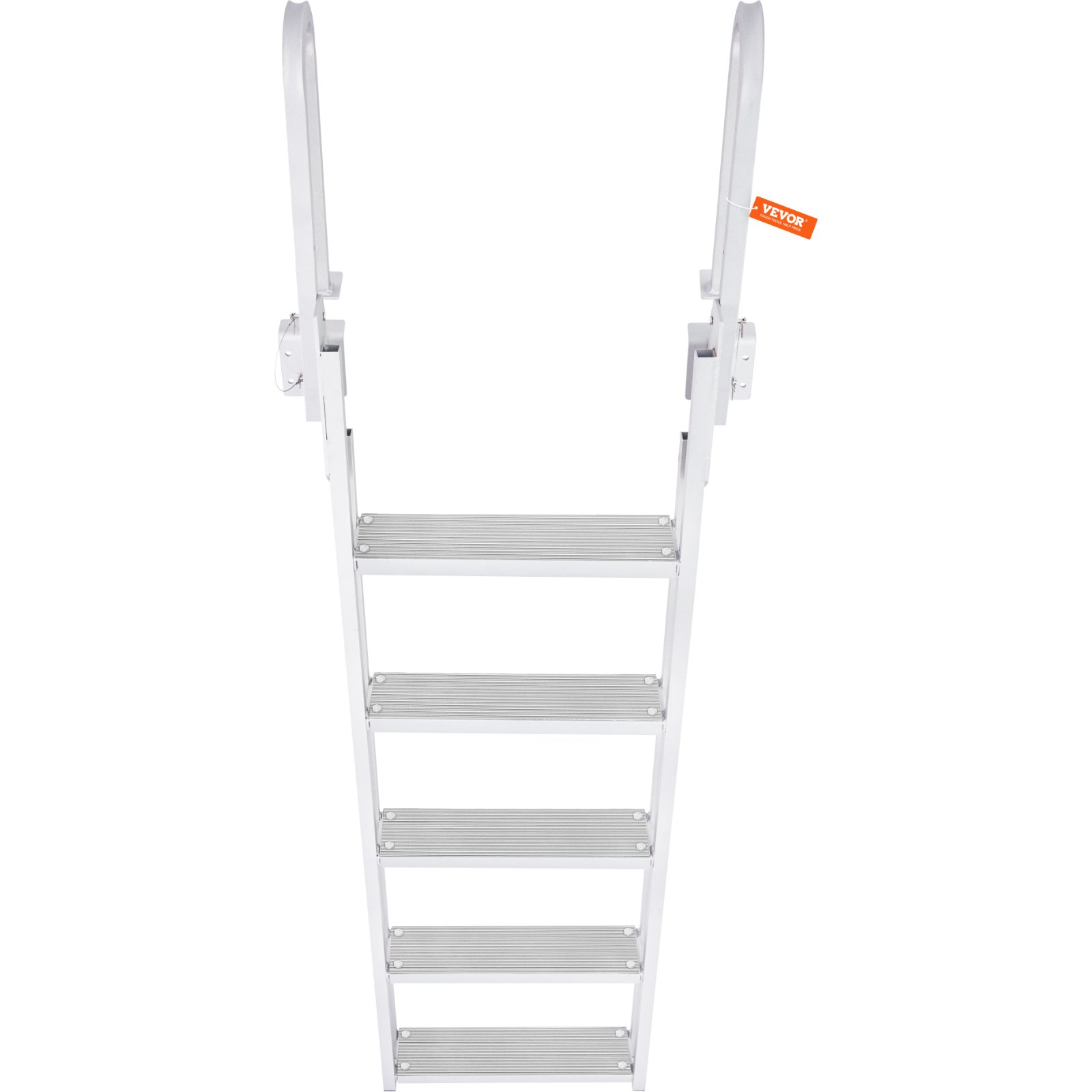 VEVOR Dock Ladder, 5-traps opvouwbare, 350 lbs aluminium pontonbootladder met brede treden en antislip sporten, zwevende tredenladder voor het instappen op schepen/meren/zwembaden/oceaan