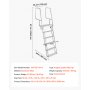 VEVOR opvouwbare aanlegsteigerladder, bootladder met 6 antislip treden, brede pedalen en leuning, draagvermogen 159 kg, aluminiumlegering zwembadladder, toegangsladder voor aanlegsteigers, zwembaden, meren, jachten, zilver