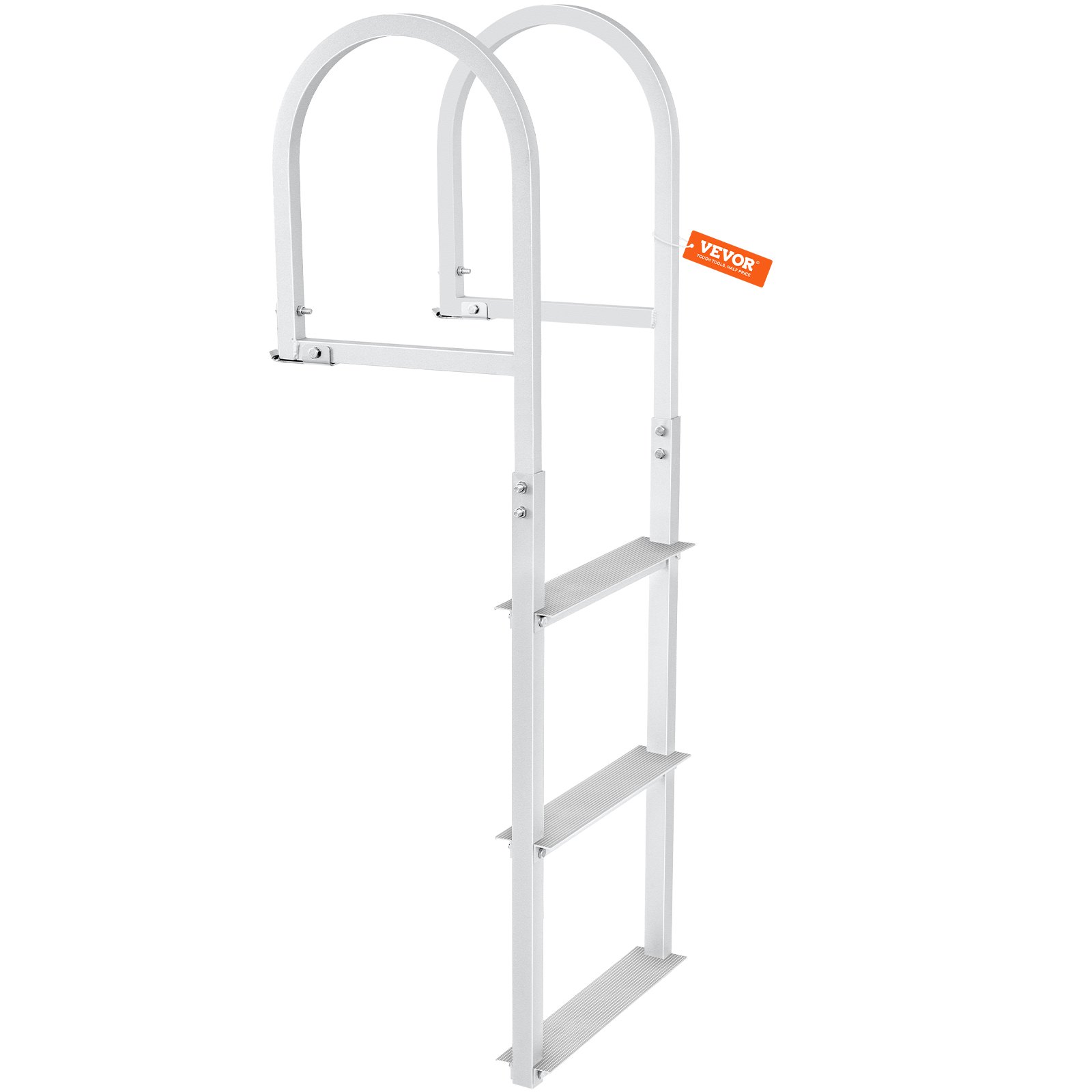 VEVOR Dock Ladder 3 verwijderbare treden, draagvermogen 227 kg, aluminiumlegering pontonbootladder met 8 cm brede trede en antislip rubberen mat, voor het betreden van schepen/meren/zwembaden
