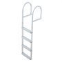 VEVOR Removable Dock Ladder, 4 Steps, Aluminum Alloy Pontoon Boat Swim Ladder, with Non-Slip Wide PP Steps, 500 lbs Weight Capacity, Quick Release Design, for Lake Swimming, Pool, Marine Boarding