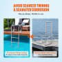 VEVOR Dockladder Opklapbaar 3 treden, 159 kg laadvermogen Aluminium pontonbootladder met 5 cm brede trede en antislip rubberen mat Eenvoudig te installeren voor schip/meer/zwembad