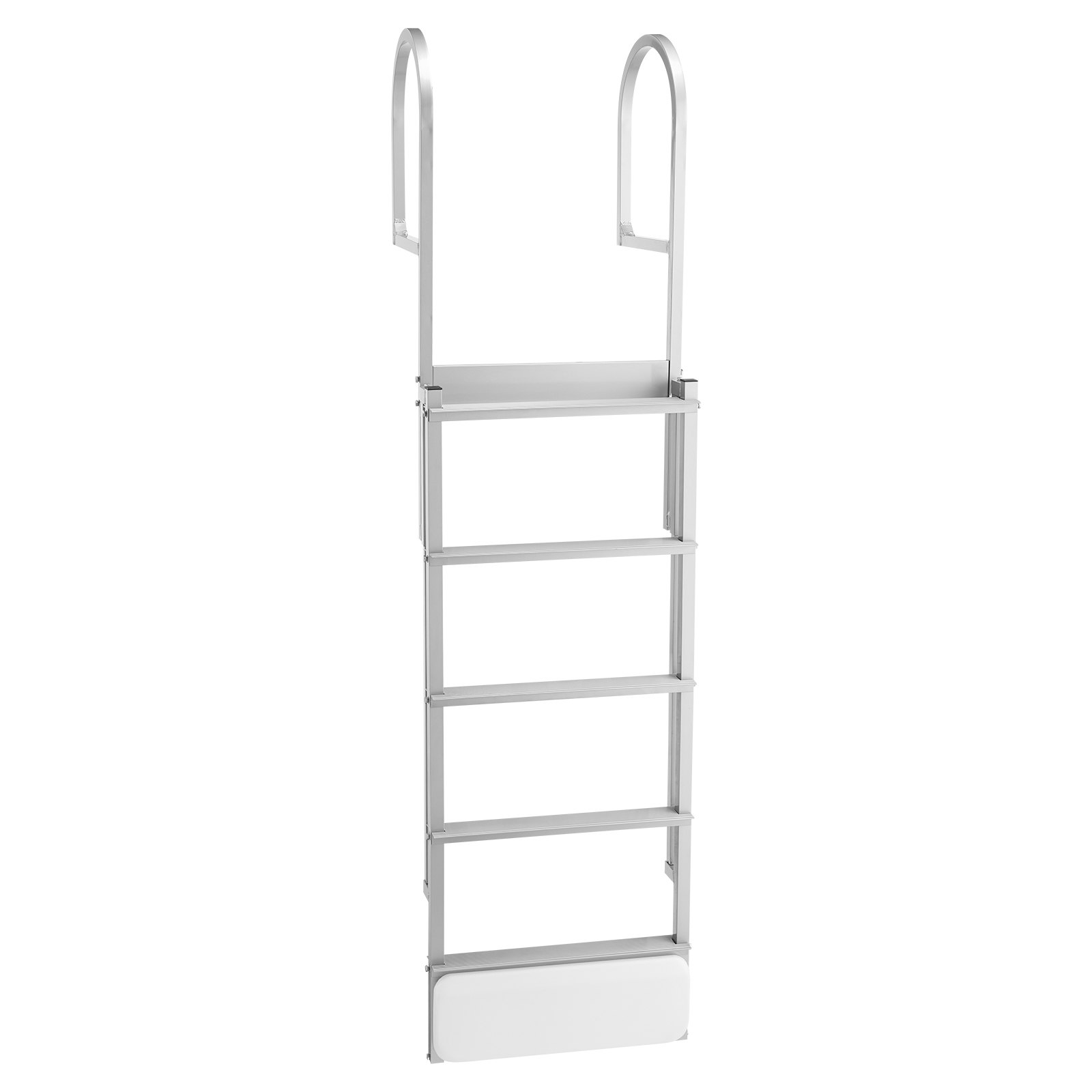 VEVOR Uitschuifbare aanlegsteigerladder, bootladder met 5 antislip treden, brede pedalen en leuning, draagvermogen van 227 kg, telescopische ladder van aluminiumlegering voor aanlegsteigers, zwembaden, meren en boten.