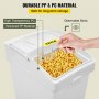 VEVOR ingredient bin with durable pp and pc material, transparent lid, storing macaroni.