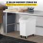 21 Gallon White Plastic Mobile Ingredient Storage Bin with Lid