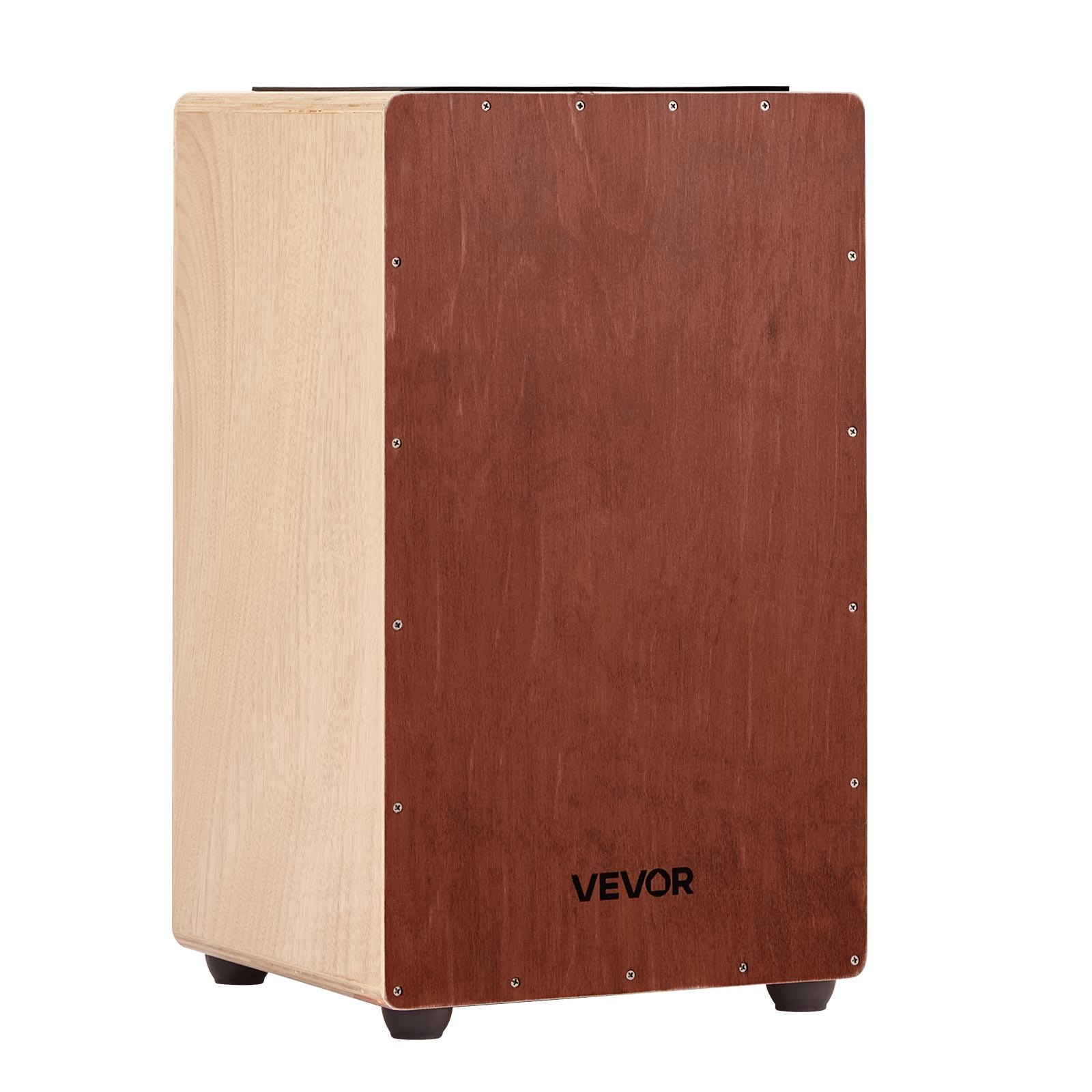 VEVOR Cajon, Box Drum met interne snarenmaten, lichtgewicht houten drumkist, drummuziekinstrument met siliconen voetjes, afgeronde randen, voor beginners en professionals, 305 x 305 x 508 mm