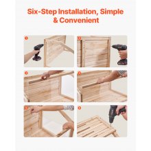 VEVOR Houten Hamsterkooi Muizenkooi Rattenkooi 121,92 x 50,80 x 50,80 cm
