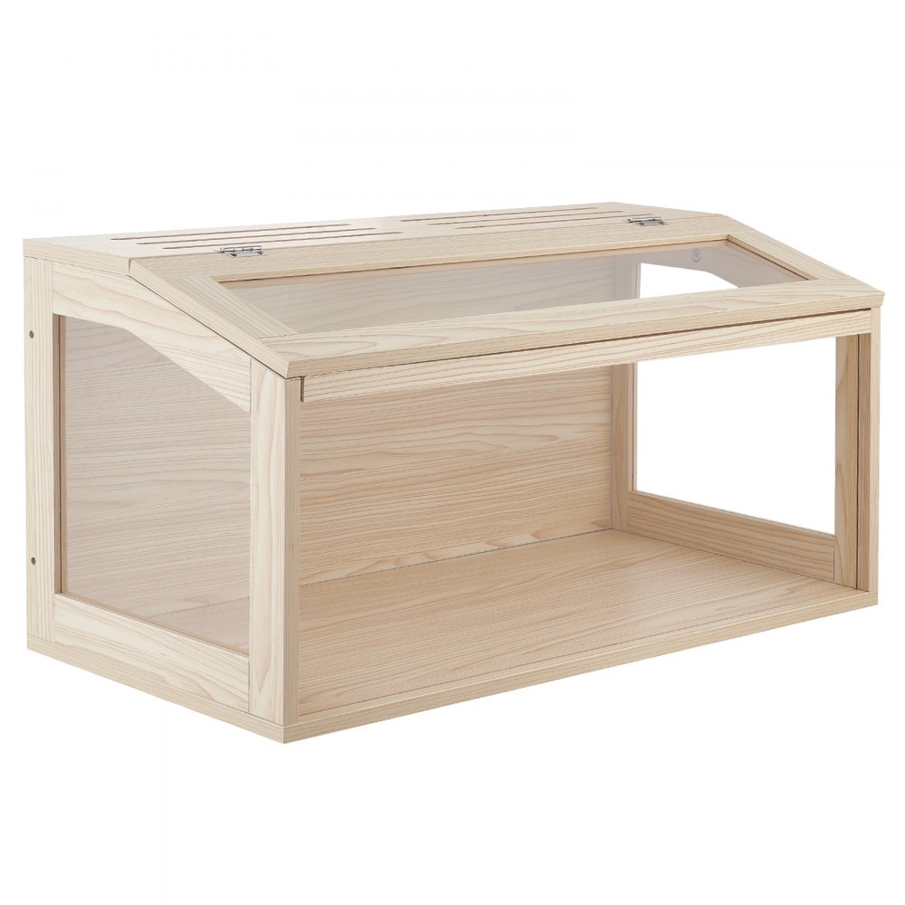 VEVOR Wooden Hamster Cage 31.9"x16.1"x16.1" 270° Viewing Hamster Habitat, Chewproof Acrylic Small Animal Cage with Openable Top, Large Pet Enclosure for Syrian/Dwarf Hamsters, Guinea Pigs & Gerbils