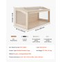 VEVOR Wooden Hamster Cage 31.9"x16.1"x16.1" 270° Viewing Hamster Habitat, Chewproof Acrylic Small Animal Cage with Openable Top, Large Pet Enclosure for Syrian/Dwarf Hamsters, Guinea Pigs & Gerbils