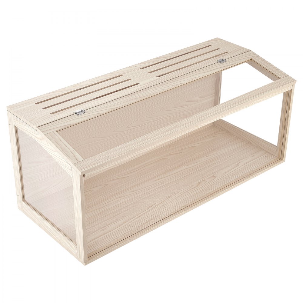 VEVOR Hamsterkooi, Knaagdierkooi, Knaagdierverblijf, Houten Hamsterkooi, 1220x510x510mm, Kijkvenster van 270°, Knaagdierbestendig met Deksel en Ventilatie, voor Goudhamsters, Dwerghamsters, Cavia's en Gerbils