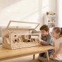 VEVOR Hamsterkooi, Knaagdierkooi, Knaagdierverblijf, Houten Hamsterkooi, 1000x520x505 mm, Kijkvenster van 270°, Knaagdierbestendig met Deksel, Ventilatie voor Goudhamsters, Dwerghamsters, Cavia's, Gerbils