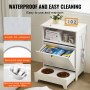 VEVOR Pet Feeding Station with 2 Stainless Steel Bowls, Elevated Dog Bowls with Storage, Dog Food Storage and Feeder Station with Tilt Out Storage Cabinet, Pet Toy Storage Organizer, for Small Dogs