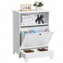 VEVOR Pet Feeding Station with 2 Stainless Steel Bowls, Elevated Dog Bowls with Storage, Dog Food Storage and Feeder Station with Tilt Out Storage Cabinet, Pet Toy Storage Organizer, for Small Dogs