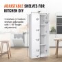 VEVOR pantry cabinet with adjustable shelves, white, 24"x60"x12" for kitchen diy.