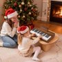 VEVOR Kids Piano Keyboard, 37 Keys Wooden Digital Piano for Kids, Mini Music Educational Instrument Toy with Realistic Sound, Dual Power, Adjustable Volume for Toddlers, Boys Girls Learning,Walnut