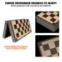 VEVOR Magnetisch houten schaakspel, schaakspel van 29 x 29 cm, opvouwbare schaakbordspellen met schaakstukken, opvouwbaar schaakspel, set voor feest, familie-activiteiten, reisschaak, kinderen